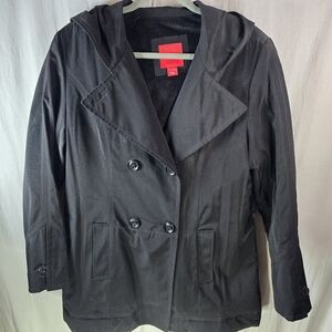 Espirit womens 2 button closure jacket size Large color Black_